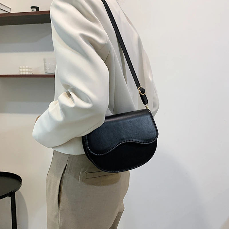 Small Crossbody Bag Lightweight PU Leather Messenger Bag