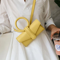 Bright Crossbody Bags PU Leather Chest Shoulder Bag Women Female