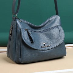 Brown Shoulder Bags Women Handbags Large Capacity Soft Pu Leather Crossbody Bag