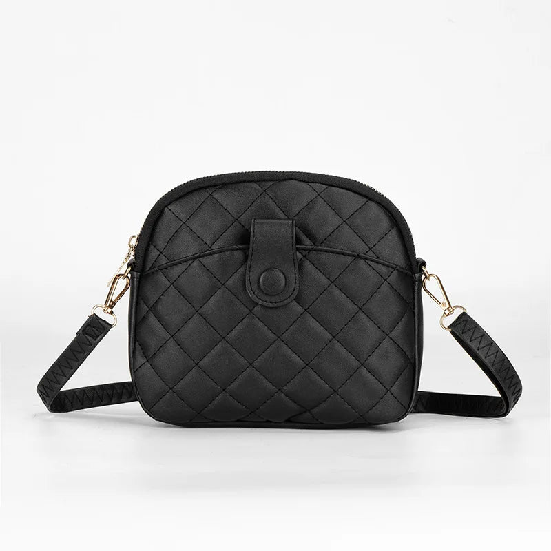 Plaid PU Leather Crossbody Shoulder Bag for Women