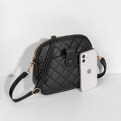 Plaid PU Leather Crossbody Shoulder Bag for Women