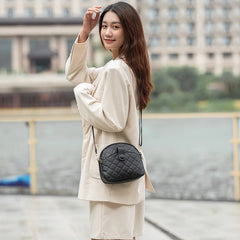 Plaid PU Leather Crossbody Shoulder Bag for Women
