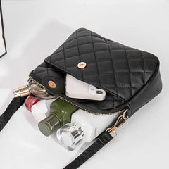 Plaid PU Leather Crossbody Shoulder Bag for Women