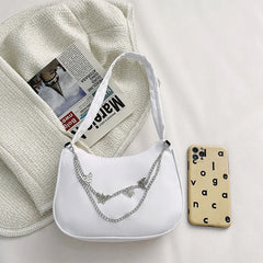 Women's Small Tote Bag with Butterfly Chain Detail