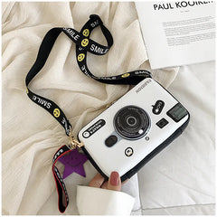 Camera Shape Print Shoulder Bag for Girls Ladies Clutch HandBags