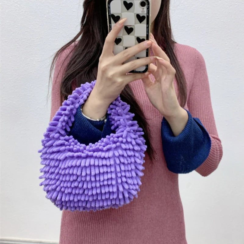 Candy Women Handbags Small Tote Bags Plush Lady Hand Bags Lovely