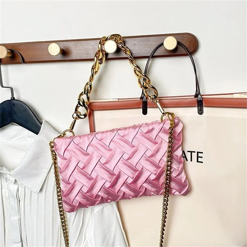 Candy Women's Chain Bag Pleated Single Shoulder Portable Diagonal