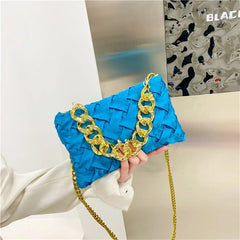 Candy Women's Chain Bag Pleated Single Shoulder Portable Diagonal