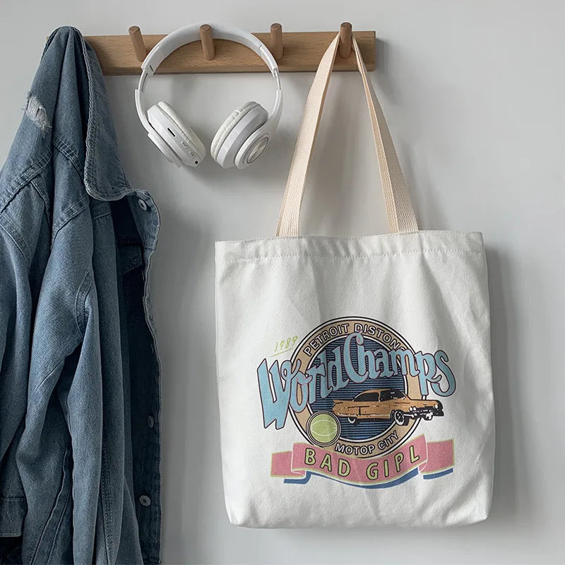 Canvas Shoulder Bag Women Ulzzang Harajuku Shopper Tote High Capacity