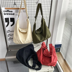 Canvas Shoulder Bag Large Capacity Totes Shopper Casual Cross Body Bag