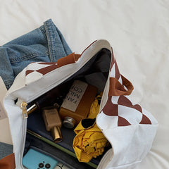 Canvas Pattern Printing Shoulder Shopping Bag Large Capacity Tote Handbag
