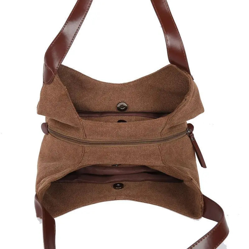 Canvas Shoulder Bag Female High Shopper Totes Casual Top-handle Bag