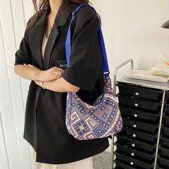 Geometric Pattern Hobo Bag Large Capacity Totes Shopping Bag