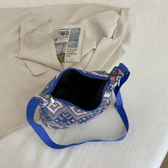 Geometric Pattern Hobo Bag Large Capacity Totes Shopping Bag