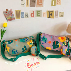 Cartoon Print Women's Sling Bag Casual Crossbody Handbag