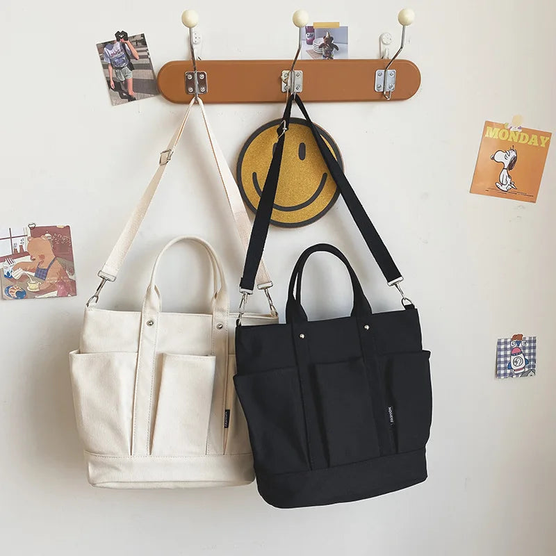 Canvas Tote Bag Women Handbags Messenger Bag Casual Large Capacity Shoulder Bags