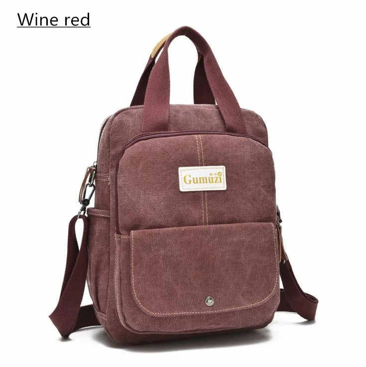 Canvas Women Backpack Large Capacity Female Travel Bag Gumuzi Casual Vintage
