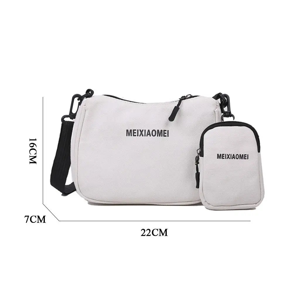 Canvas Women Bag Female Solid Crossbody Messenger Bag Letter Shoulder Handbags