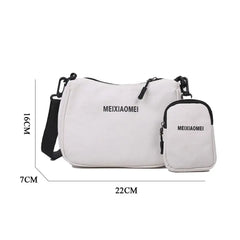 Canvas Women Bag Female Solid Crossbody Messenger Bag Letter Shoulder Handbags