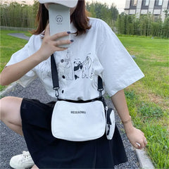 Canvas Women Bag Female Solid Crossbody Messenger Bag Letter Shoulder Handbags