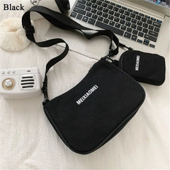 Canvas Women Bag Female Solid Crossbody Messenger Bag Letter Shoulder Handbags