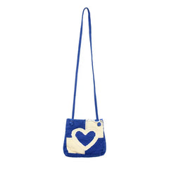 Canvas Women Shoulder Messenger Bag Heart Plaid Ladies Crossbody Bags