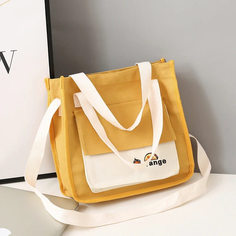 Canvas Women Shoulder Bag Japanese Harajuku Student Crossbody School Bag