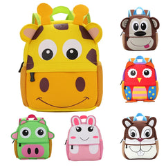 3D Animal Kids School Bag for Girls Boys, Cartoon Dog Monkey Backpack