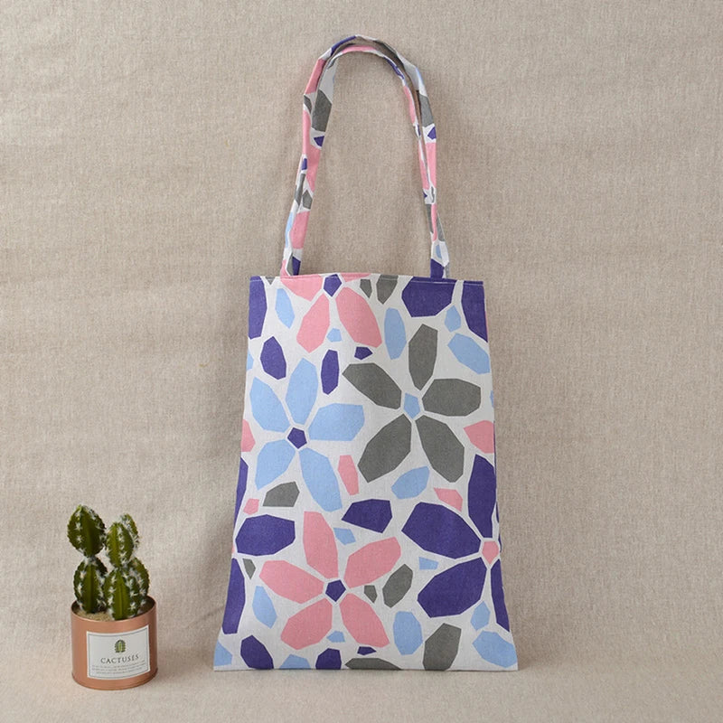 Cartoon Cotton Linen Shoulder Bags Shopping Bags Outdoor Canvas