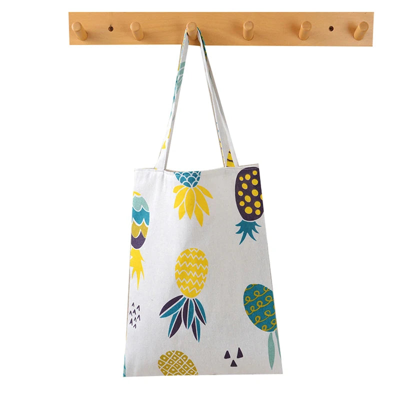 Cartoon Cotton Linen Shoulder Bags Shopping Bags Outdoor Canvas