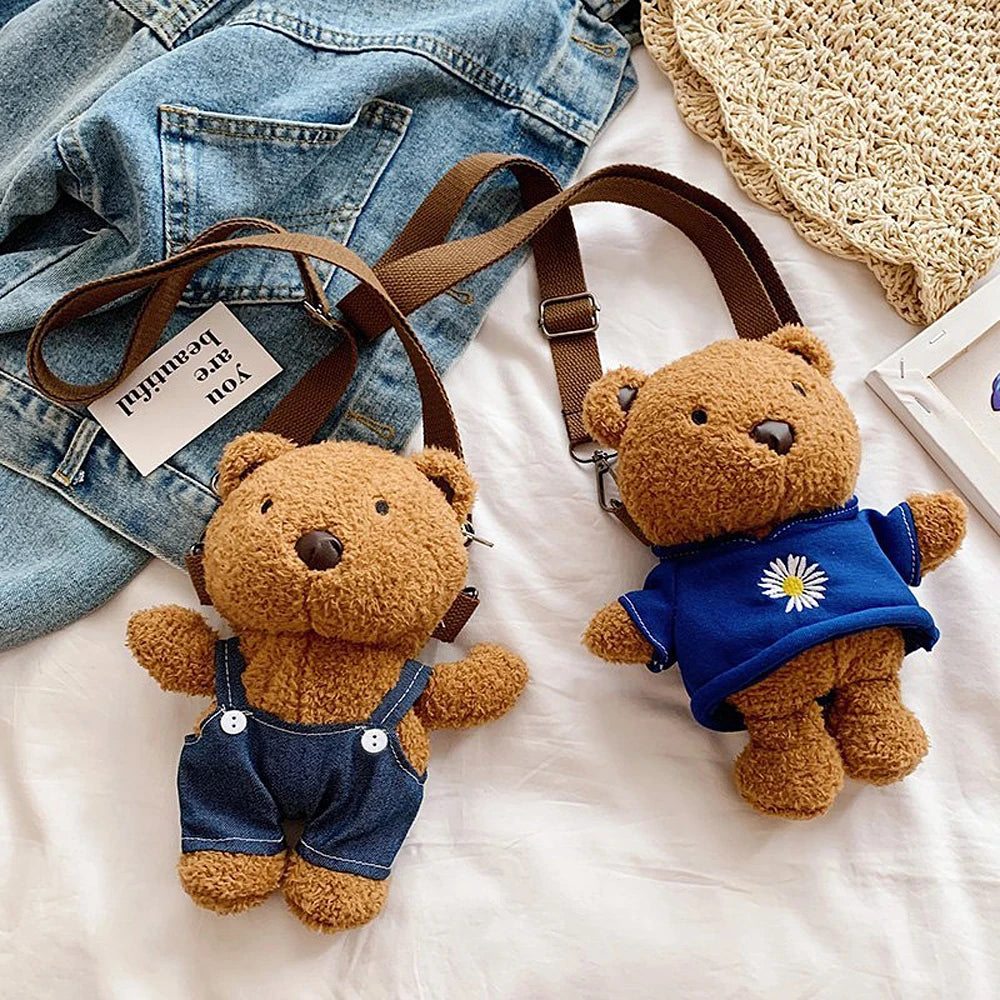 Bear Crossbody Bag Plush Toy Girls Toys Girls Mobile Phone Bag