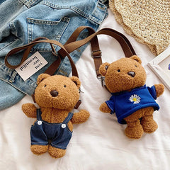 Bear Crossbody Bag Plush Toy Girls Toys Girls Mobile Phone Bag
