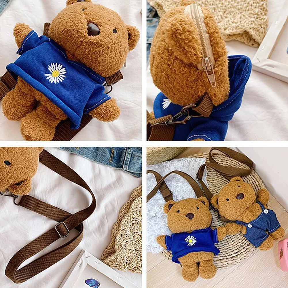 Bear Crossbody Bag Plush Toy Girls Toys Girls Mobile Phone Bag