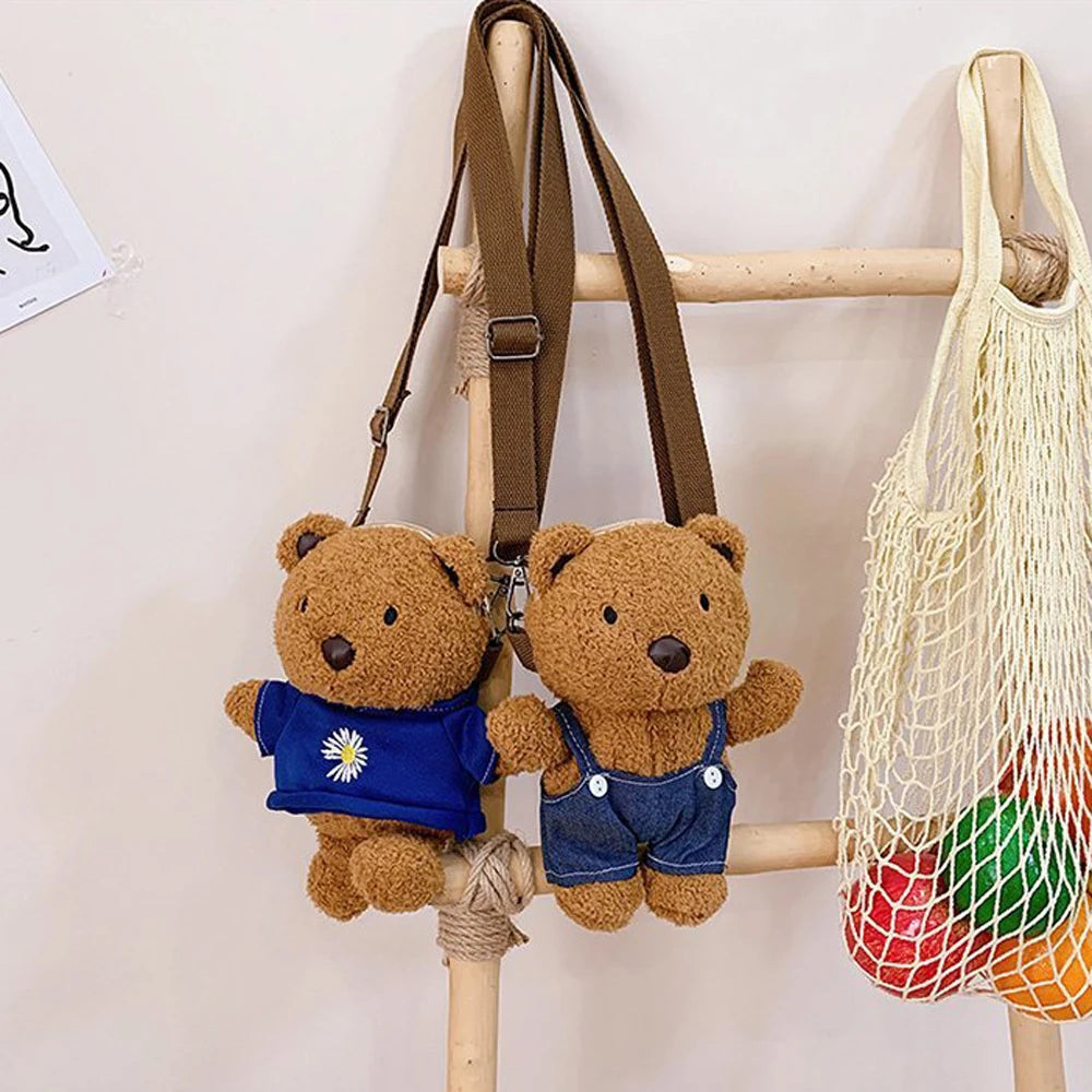 Bear Crossbody Bag Plush Toy Girls Toys Girls Mobile Phone Bag
