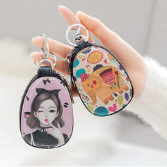 Cute Cartoon Women Key Bag Leather Key Wallets