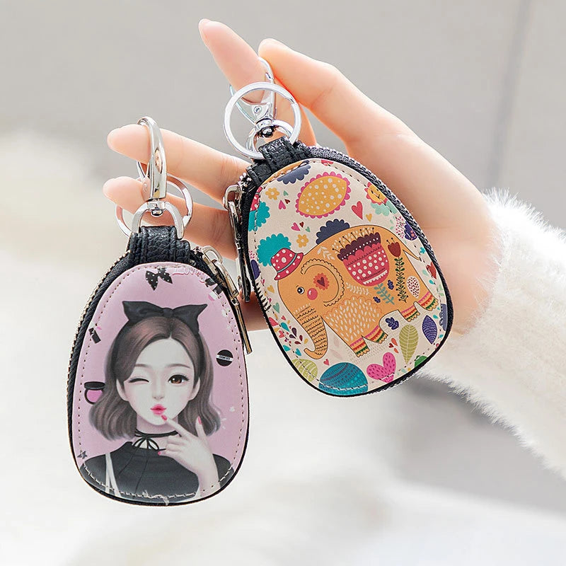 Cartoon Women Key Bag Girl Leather Key Wallets Key Case for Car Key Chains