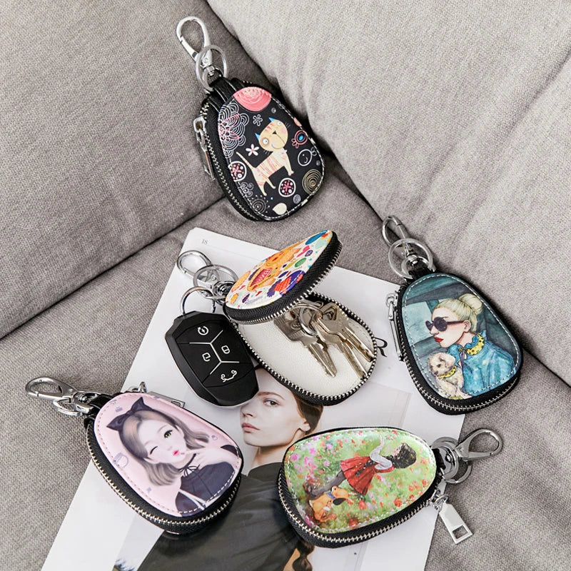 Cartoon Women Key Bag Girl Leather Key Wallets Key Case for Car Key Chains