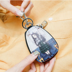 PU Leather Cartoon Women Key Bag Girl Key Wallets Zipper Key Pouch