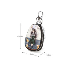 PU Leather Cartoon Women Key Bag Girl Key Wallets Zipper Key Pouch