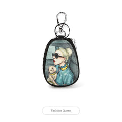 PU Leather Cartoon Women Key Bag Girl Key Wallets Zipper Key Pouch