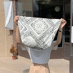 Cashew Flower Printing Women Shoulder Bags Ladies Shopping Tote Casual Cotton Fe