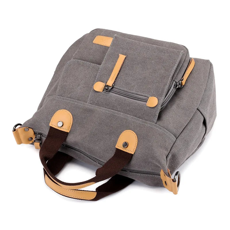 Canvas Women Bag Vintage Handbag Multifunction Tote Large Capacity Crossbody Bag