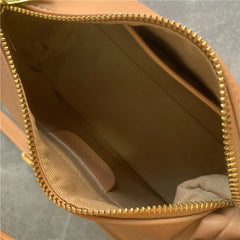 Soft Leather Crossbody Bag Pleated Strap Shoulder Messenger Bag