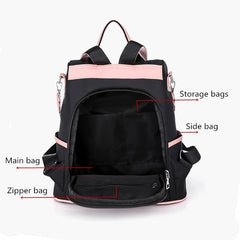 Pink Female Oxford Backpack Waterproof Teenagers Girls Packbag
