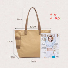 Large Cotton Canvas Tote Women's Shoulder Bag School Handbag