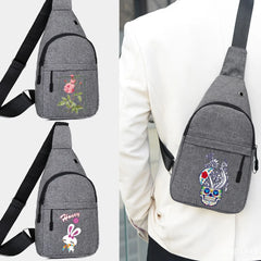 Men Crossbody Chest pack Waist bag Print Cycling Messenger Shoulder Bag
