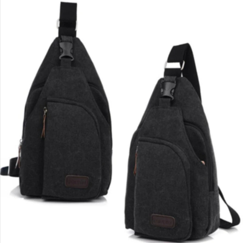 Casual Outdoor Shoulder Bag Sling Chest Pack Canvas Sports Travel Crossbody Mult
