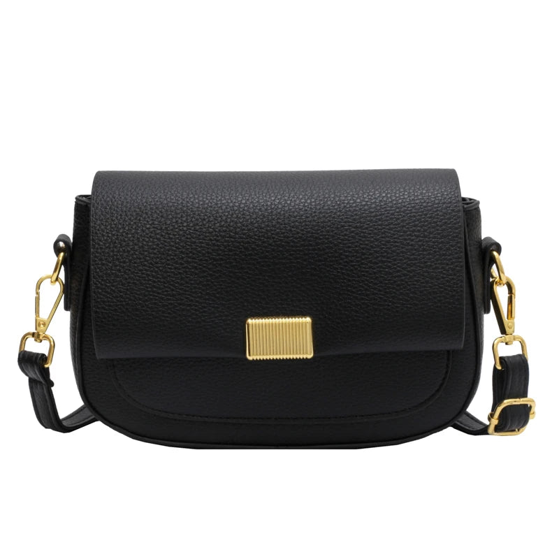 Women's Soft Leather Crossbody Bag Small Flap Messenger Bag