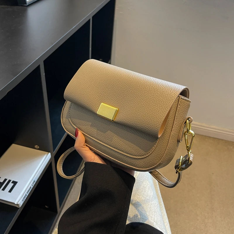 Women's Soft Leather Crossbody Bag Small Flap Messenger Bag