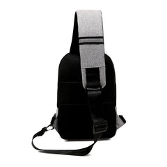 Men's Casual Nylon Chest Bag USB Charging Anti-Theft Waterproof
